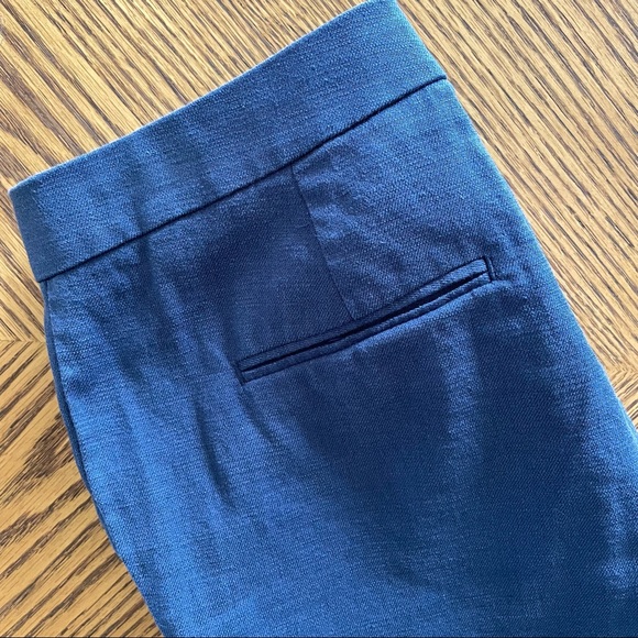 Ann Taylor Linen Cuffed Capri Pants in Blue - Picture 5 of 9